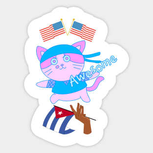 50% cuban 50% American 100% Awesome Sticker